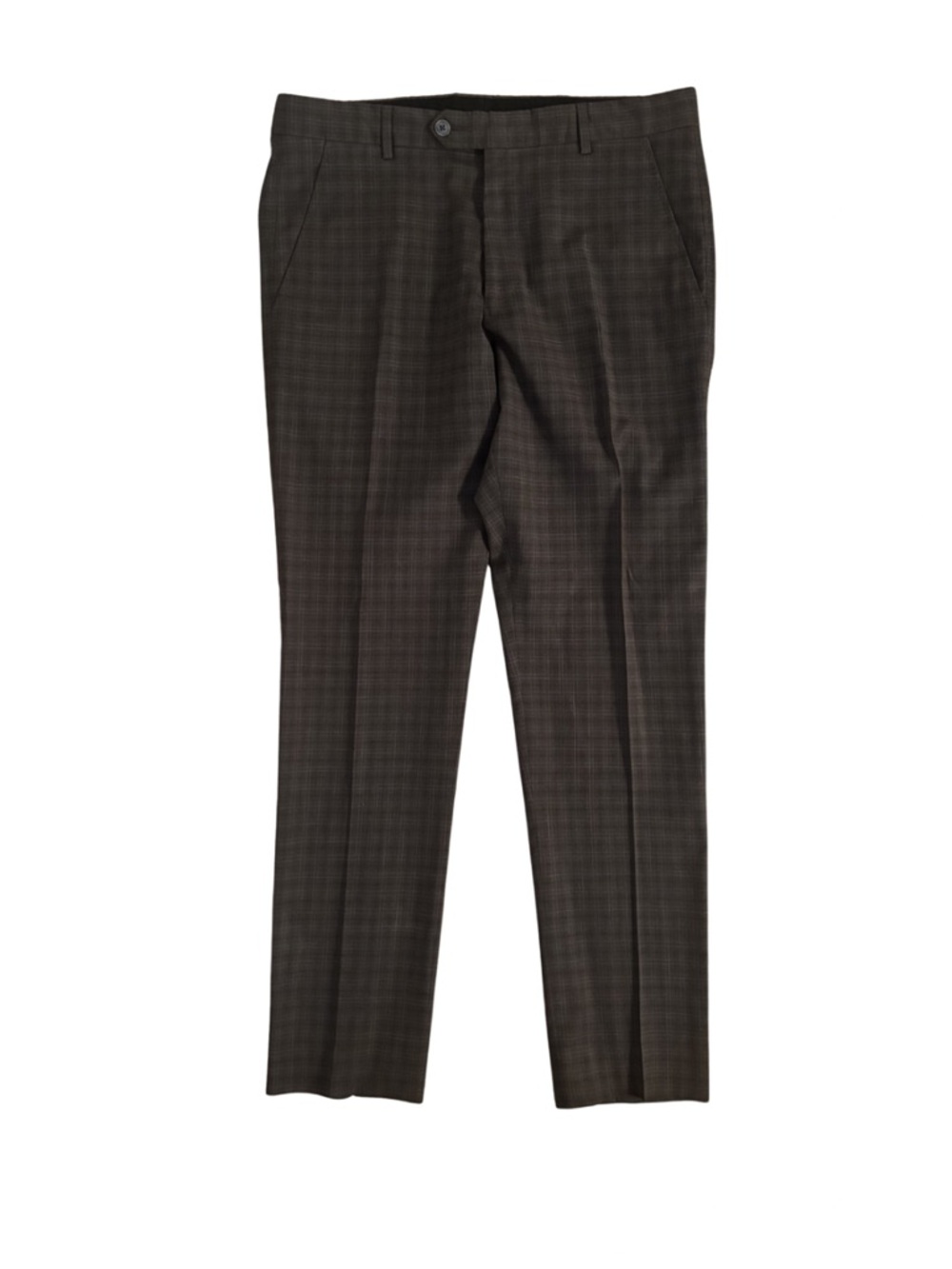 Paul Smith Chocolate Brown Dress Trousers with Subtle Plaid